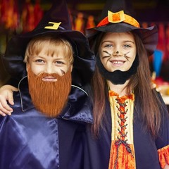 10 Pcs Fake Beards,Funny False Mustaches,Costume Beard Halloween Large, Black