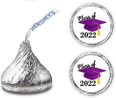 RokAPary 216 Graduation Party Cap Class of 2022 Favor Kisses Stickers Labels