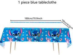 Stitch Party Decorations Set – 9Pcs Honeycomb Centerpieces with Stitch Tableclot