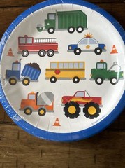 Birthday Party Partyware Trucks construction Traffic Jam Plates Cups ￼ napkins+
