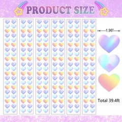 52Ft Shiny Corlorful Glitter Laser Love-Heart Garland Photo Booth Props for G…