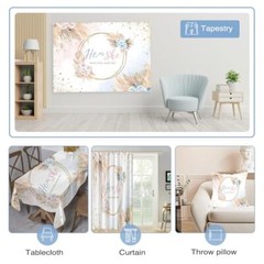 Boho Gender Reveal Backdrop He or She Boho Flowers Baby Shower 7x5ft