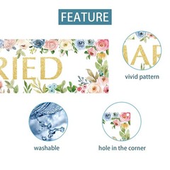 Just Married Banner Backdrop Decorations, Wedding Engagement Party Photo Booth P