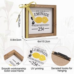 Lemonade Stand Decorations, Wooden Lemonade Sign, Indoor Summer Lemon Themed …