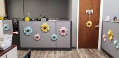 6-PC Pastel Flower Shaped Hanging Paper Fans Party Decor 10″ & 14″Dia #269