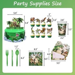 397 PCS Dinosaur Birthday Decorations – Dino Theme Birthday Party Supplies Se…