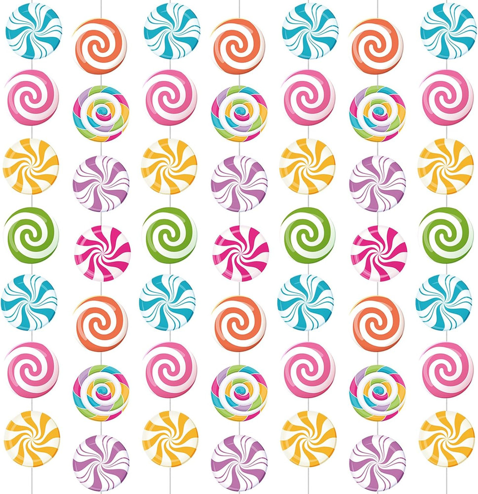 8 Pieces Candy Party Decorations Candyland Paper Garlands Candy Paper Cutouts Lo