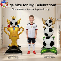 3PCS Soccer Party Decorations Set for World Cup 2026 Decorations, Inflatable Soc