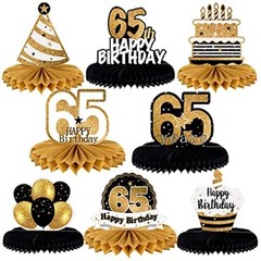Happy 65th Birthday Table Honeycomb Centerpieces Cheers to 65th Birthday 65 Y…