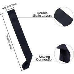 Plain Black Satin Sashes for Wedding Party DIY Supplies 12 Pieces