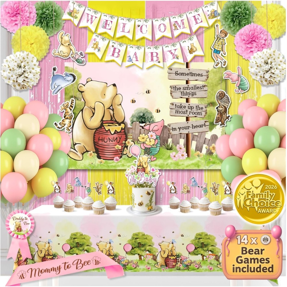 Easy Setup Winnie the Pooh Baby Shower Decorations – Durable & Safe Decor