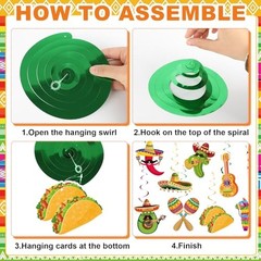 Cinco de Mayo Party Decorations Set Happy Birthday Banner Mexican Fiesta Red