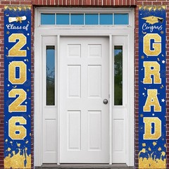 2026 Graduation Party Decorations – Blue Gold Class of 2026 Congrats Grad Por…