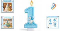 Charming Blue Goose 1st Birthday Candle – Long Burning & Cute Cake Topper