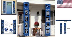 Stylish Blue Graduation Banner – 2026 Class, Perfect for Any Graduation Party