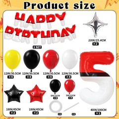 Cartoon Monster Red Black Yellow White Decorations Party Supplies Red And Bla…
