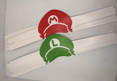 Lot of 40 Nintendo Mario Bros Party Supplies Mario & Luigi Headband Hats Set