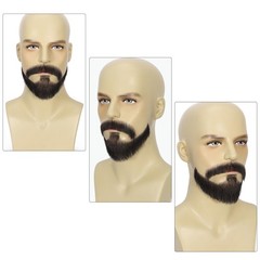 Fake Beard and Mustache Set, Realistic Black Facial Hair, Fake Beard for Me