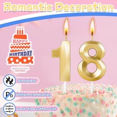 18th Birthday Candles,18th Birthday Decorations for Girls Boys,Happy Birthday