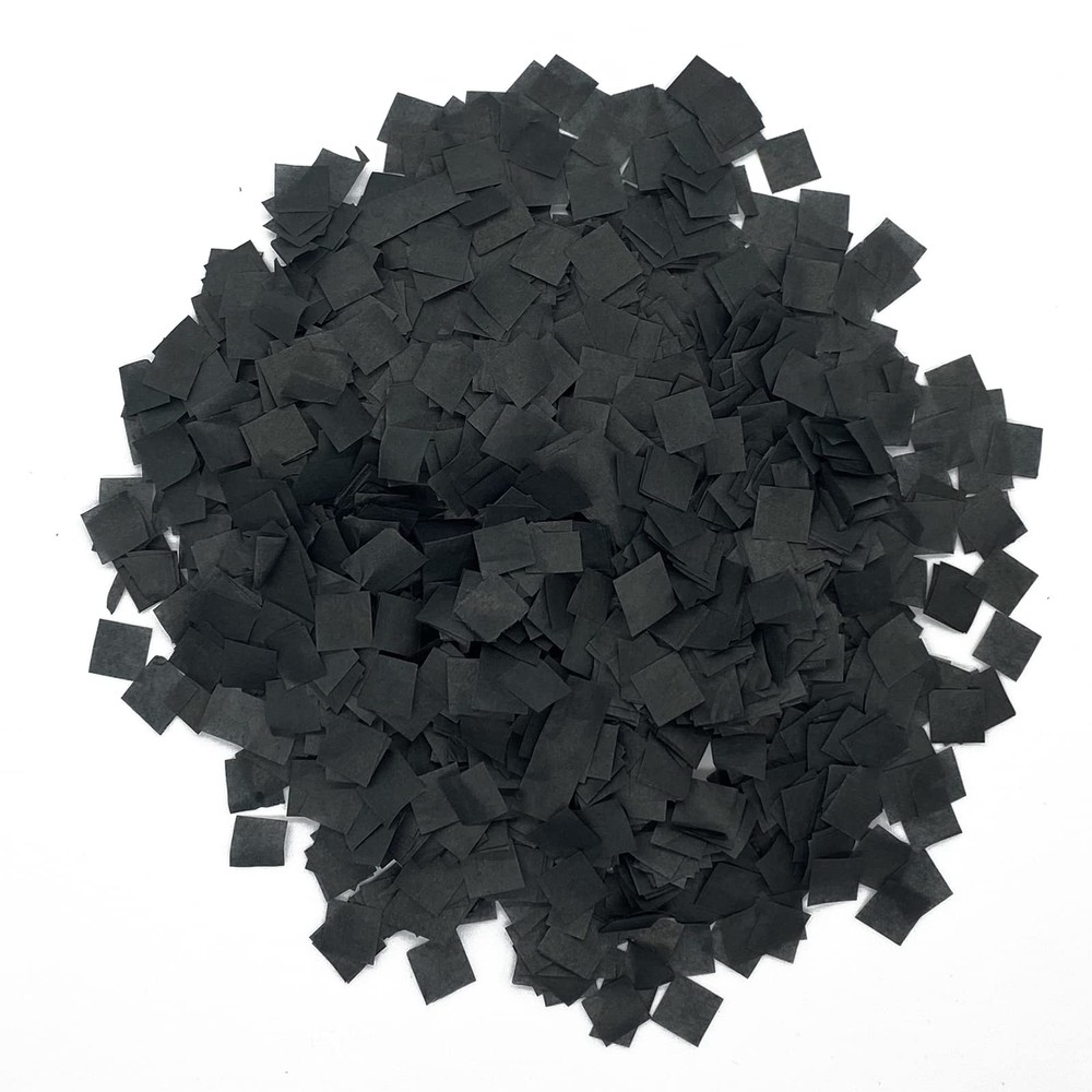 , Black Biodegradable Confetti Squares – Flame-Resistant and Slow-Falling Tis…