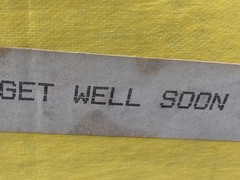 Metalized Banner 5» x 150 Yd Partial Roll Get Well Soon vintage cindus