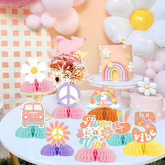 8 Pieces Five Is a Vibe Honeycomb Centerpieces, Boho Girl’S 5Th Birthday Party D