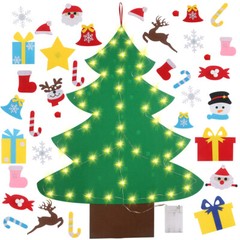 4FT DIY Felt Christmas Tree w/ 36pcs Ornaments 5M 50LED Warm White String Lights