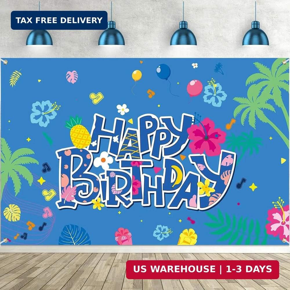 Tingjoo Happy Birthday Party Backdrop Cartoon Photo Background 4 x 6 FT Cute Haw
