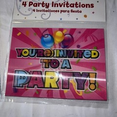 Birthday Party 7pc Bundle – Invitations-￼ Banners-Confetti- Bday Badges
