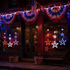 Battery Operated 4th of July Star String Lights – Red, White & Blue, 3 Pack