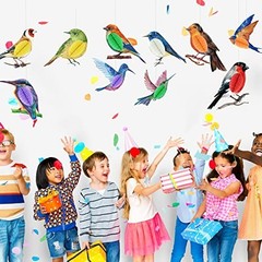 10 Pcs Tropical Bird Honeycomb Cutouts – Jungle Rainforest Party Decor, Luau Tik