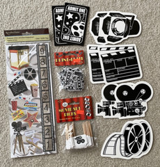Movie Set Cinema Cutouts Décor Party Confetti Stickers Picks Film Clapboard