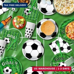 Soccer Birthday Party Decorations Includes Plates, Napkins, Cups, Banner, Hangin