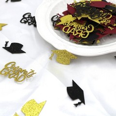200 PCS Maroon Gold Graduation Confetti Class of 2026 Glitter Congrats Scatter