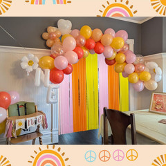 Groovy Foil Fringe Curtains Backdrop Birthday Party Decorations, 4 Pack 3.28 X 6