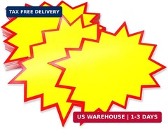 4.5×6.2Inch Blank Star Burst Signs – 80 pcs, Burst Star Cutouts for Retail & Gar