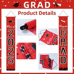 FengRise Graduation Banner Class of 2025, Red Party