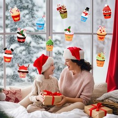 120 Pcs Large Christmas Cupcake Paper Cutouts Glue Points Holiday Wall Decor