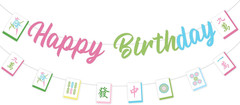 Mahjong Party Decorations, Mah Jong Happy Birthday Banner for Birthday Party Sup