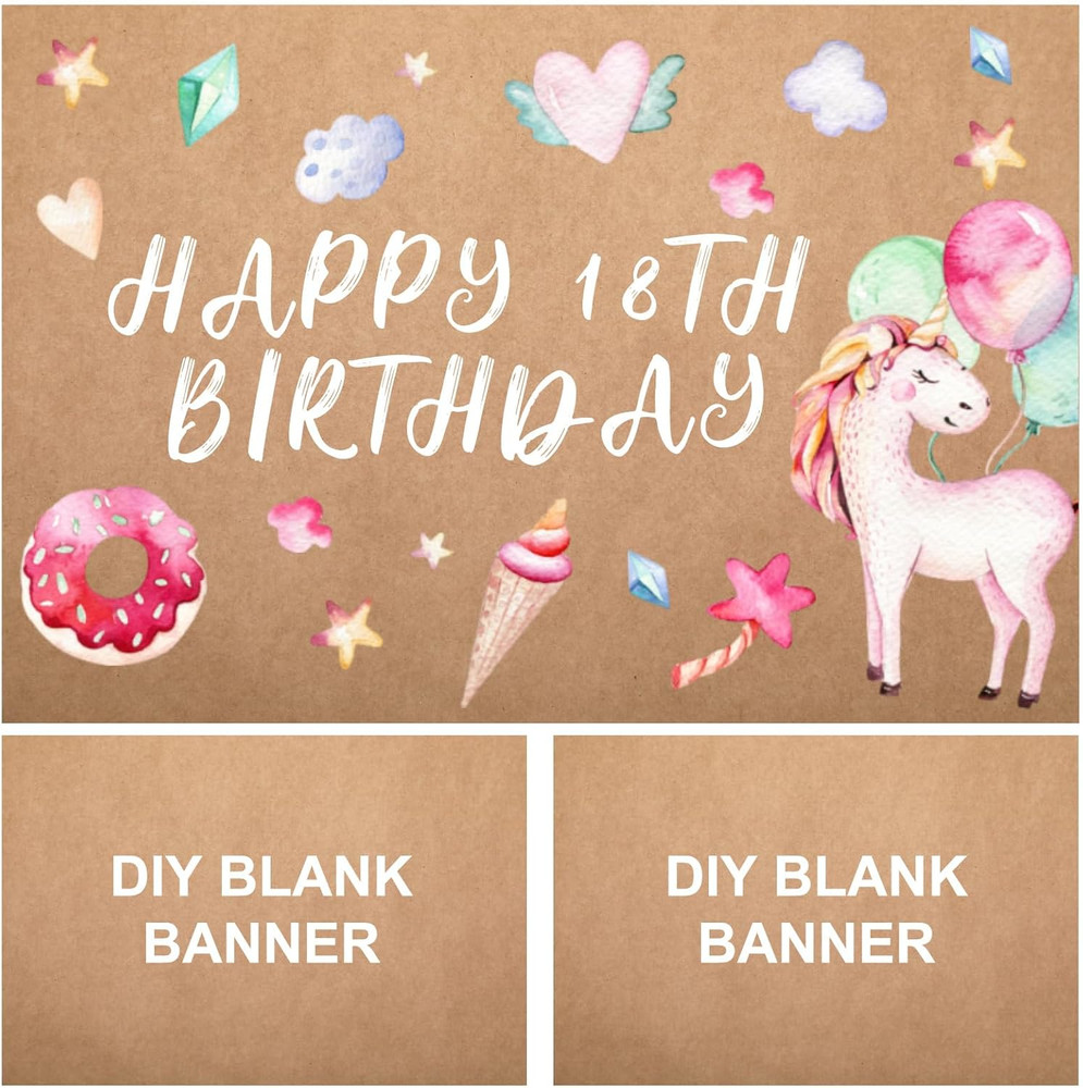 3 Pcs Large Blank Kraft Paint Paper Banners DIY Blank Banners for Indoor Display