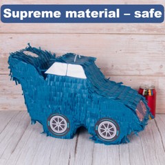 Blue Car Pinata Mexican Pinatas with Hanging Loop for Kids Birthday Party Decor