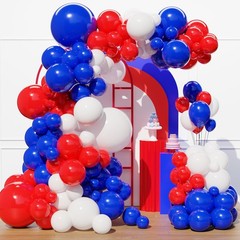 Red White and Blue Balloons Arch,129Pcs Red and Blue Latex Balloons Different…