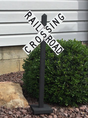 RAILROAD PARTY DECORATION | Trains | White Railroad Crossing Wall Sign & Stand