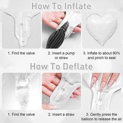 White Heart Balloons, 18Inch White Love Heart Foil Balloons, 12PCS Valentine …
