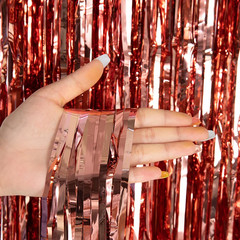 Cheap as a Party Metallic Tinsel Foil Fringe Curtains Backdrop for Birthday New
