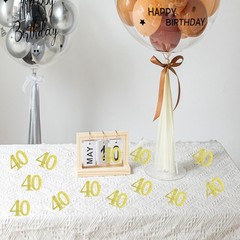100 PCS Double Side Gold Glitter Paper Number 40 Confetti 40th Birthday