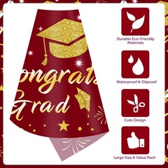 Graduation Tablecloth Party Decorations Class of 2026 3 Pack Maroon and Gold