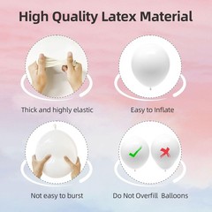 135pcs White Balloon Garland Arch Kit Mixed Sizes for Birthday Wedding Graduatio