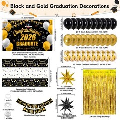 Nigifter Graduation Decorations 2026, 71PCS Gold Themed Set, Graduation…