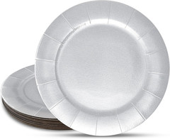 24 Disposable Red round Charger Plates 13″ Christmas Dinner Serving Tray Heavy D